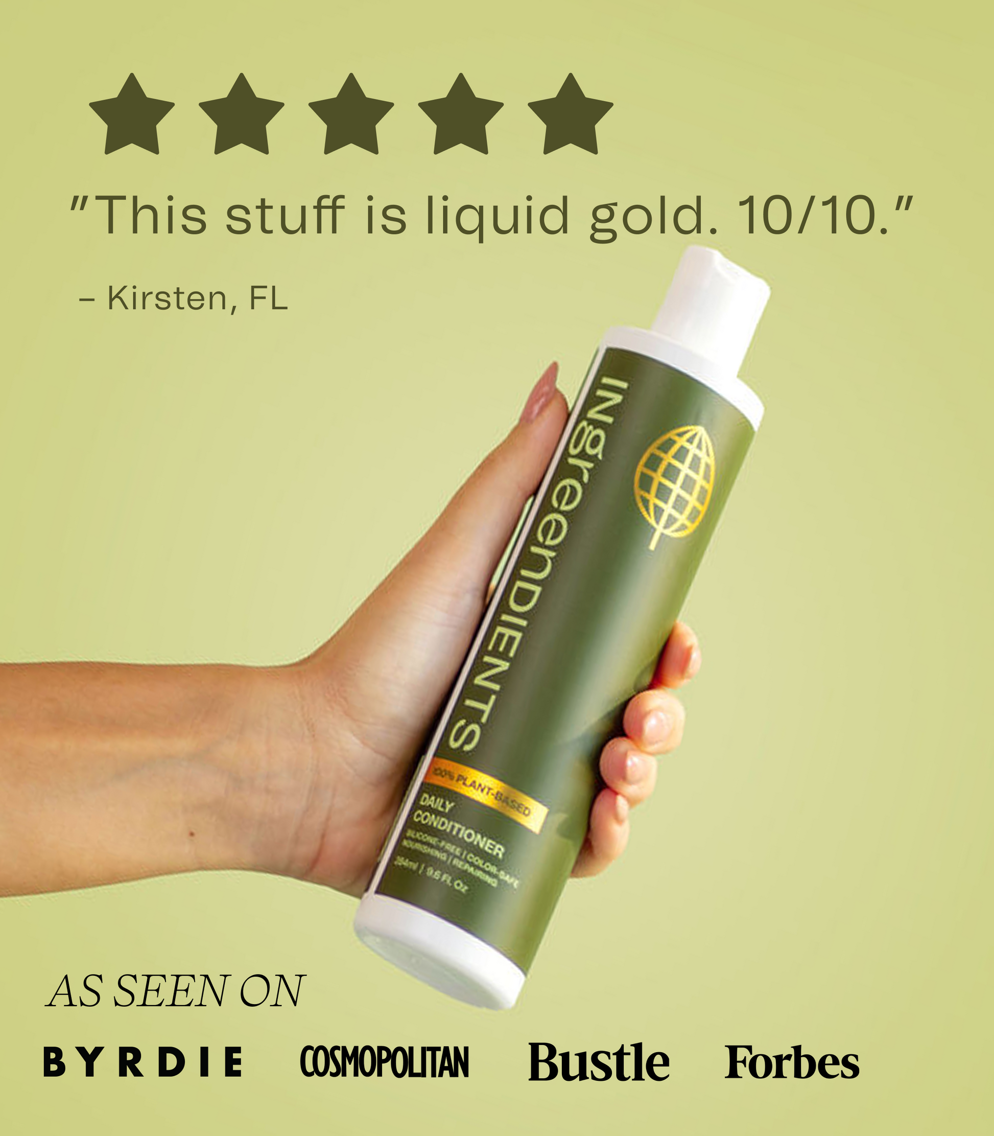 Graphic summarizing the benefits and features of the Daily Conditioner