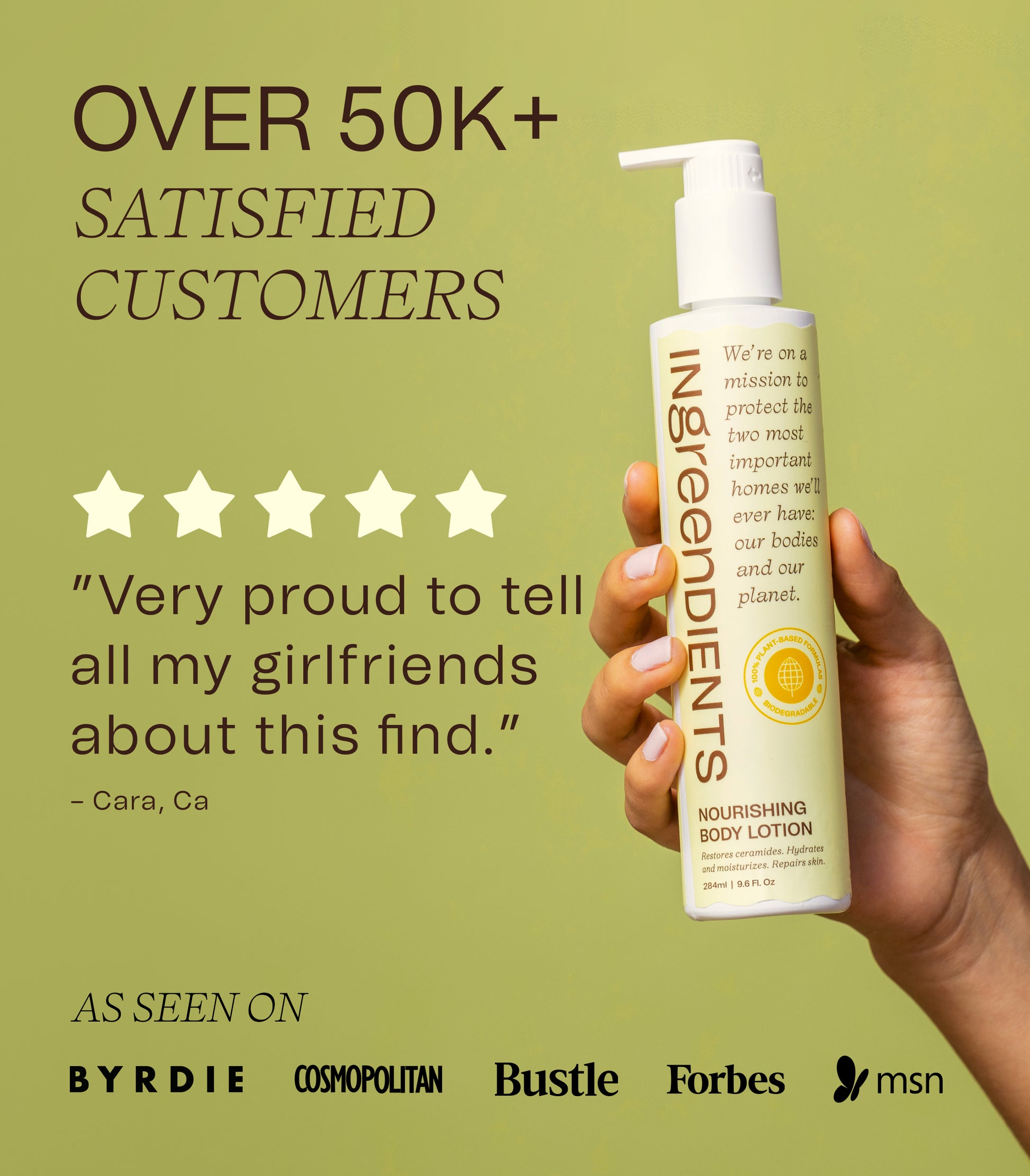Promotional graphic highlighting the third key feature of the Nourishing Body Lotion