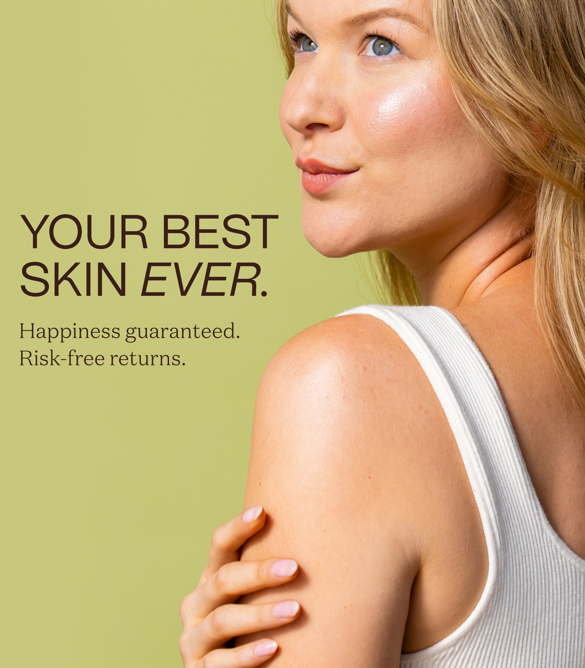 Promotional graphic showing the final benefits or customer satisfaction for the body lotion