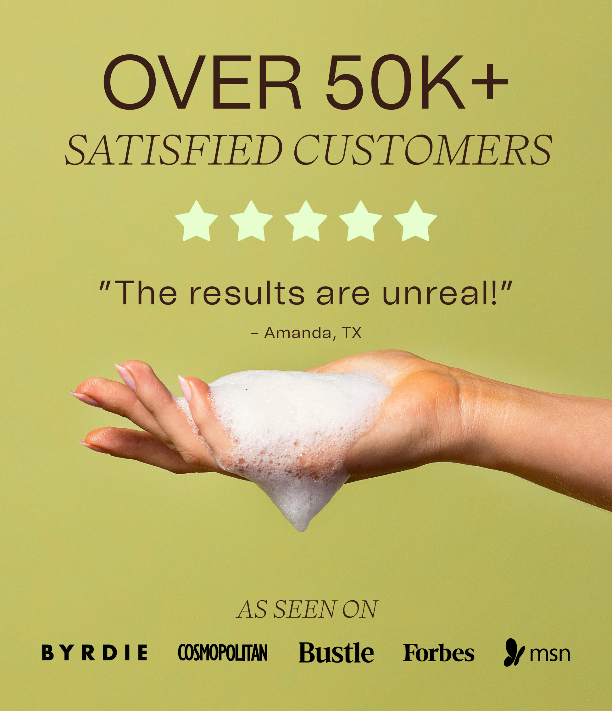 Lifestyle shot showing the Volumizing Shampoo with the full haircare bundle