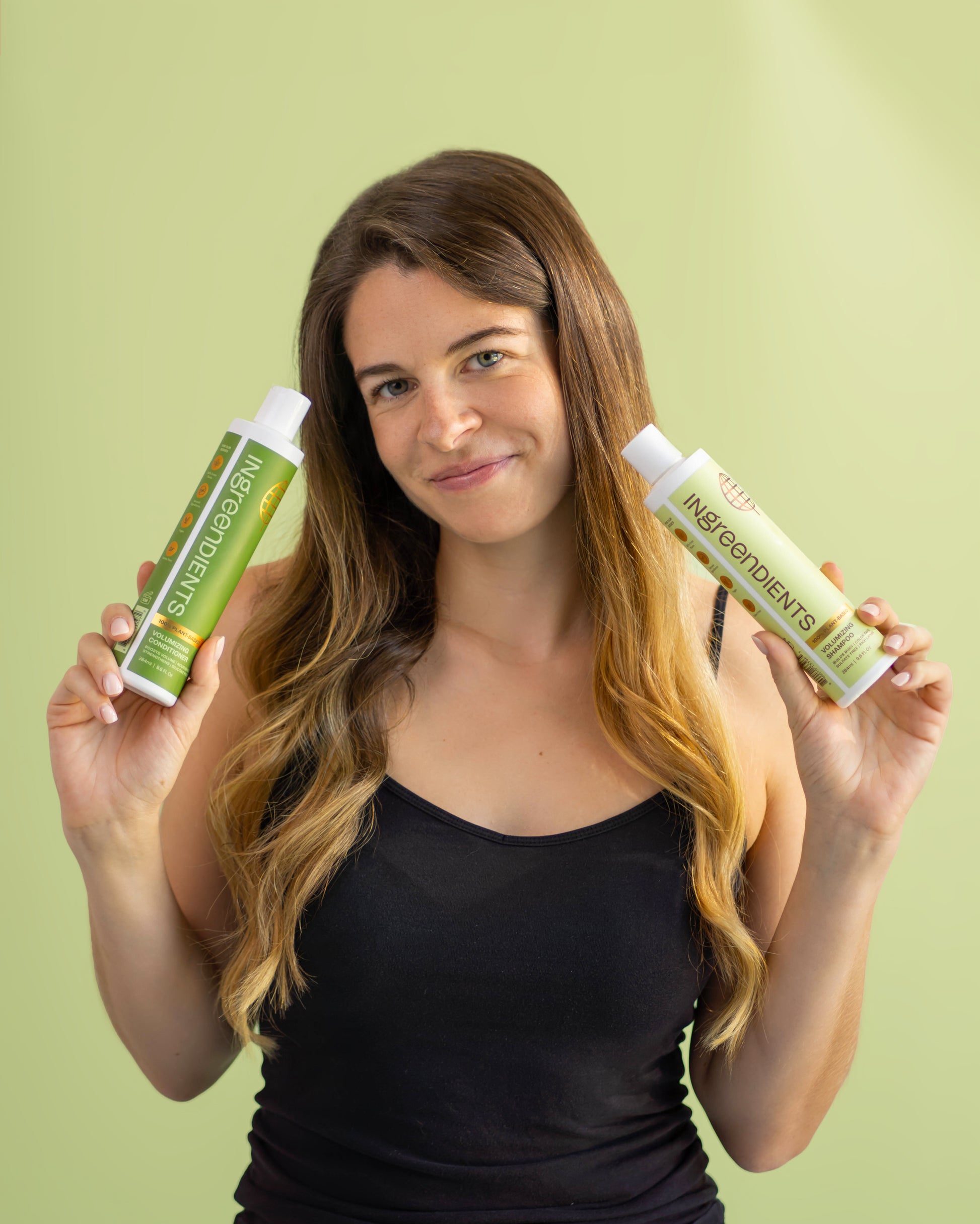 Close-up studio photo of the Volumizing Conditioner product bottle