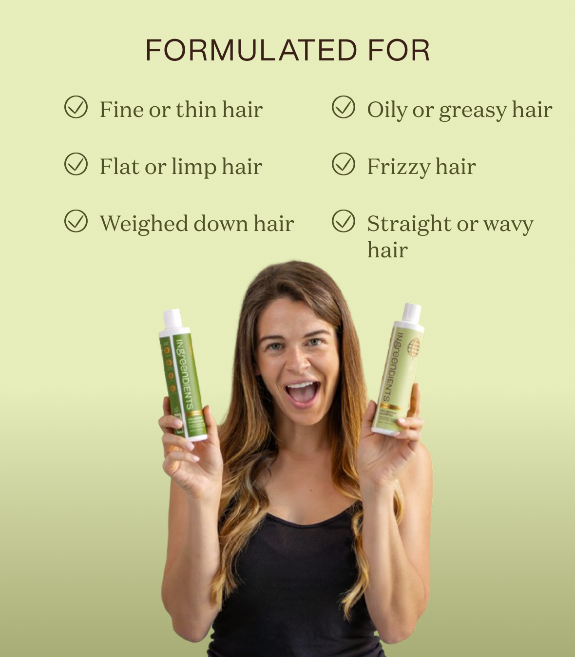 Group graphic or icon set emphasizing the long-lasting volume and fullness of the haircare bundle