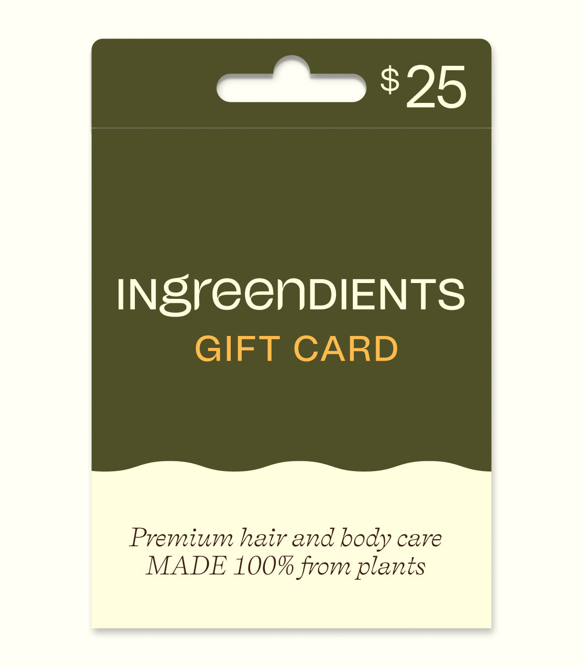 Digital gift card image for a $25 purchase